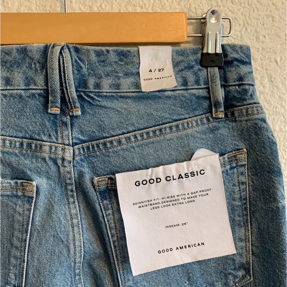 Good American Good Classic Light Wash High Waist Distressed Jeans Women’s 6 - Picture 4 of 6